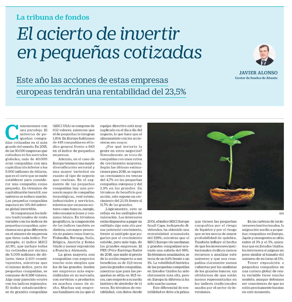 CINCO DÍAS ALONSO INVERTIR PEQUEÑAS COTIZADAS