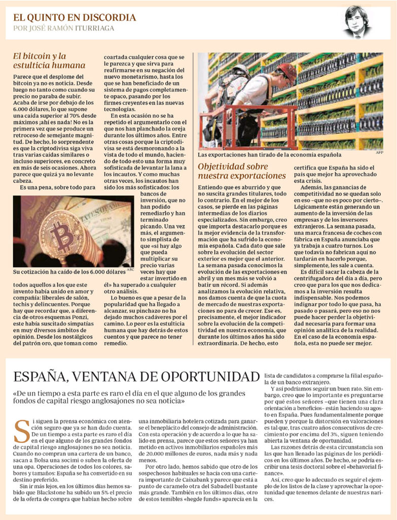 ABC EQED ITURRIAGA BITCOIN EXPORTACIONES ESPA&Ntilde;A