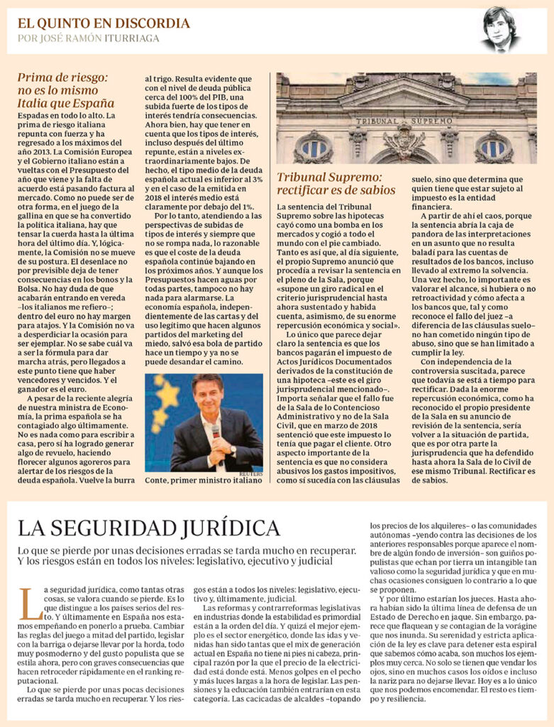 ABC EQED PRIMA DE RIESGO SUPREMO SEGURIDAD JURÍDICA