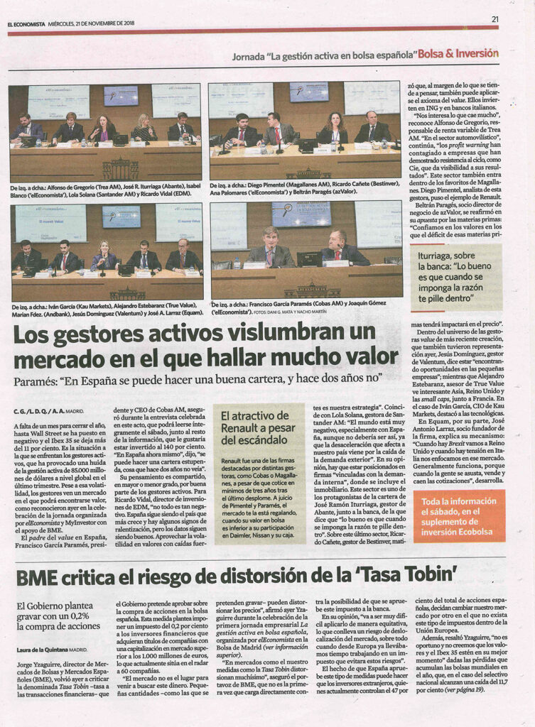 EL ECONOMISTA ITURRIAGA JORNADA BME 20181121