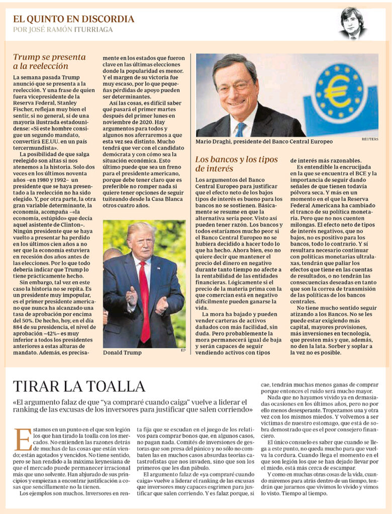 EQED Trump, bancos y los tipos de inter&eacute;s
