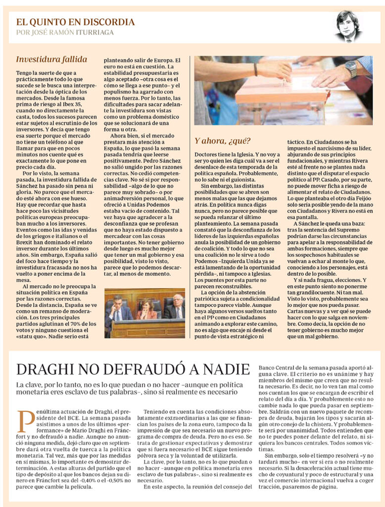 EQED: Investidura fallida, pol&iacute;tica y Mario Draghi