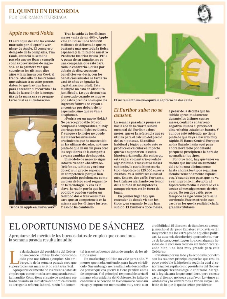 EQED Apple, Euribor y Pedro Sánchez